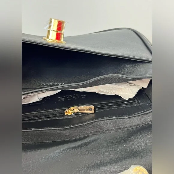 BEBE LIV MONOGRAM CROSSBODY BLACK DOVE GREY LOGO PURSE SHOULDERBAG NEW WITH TAG - Picture 7 of 11